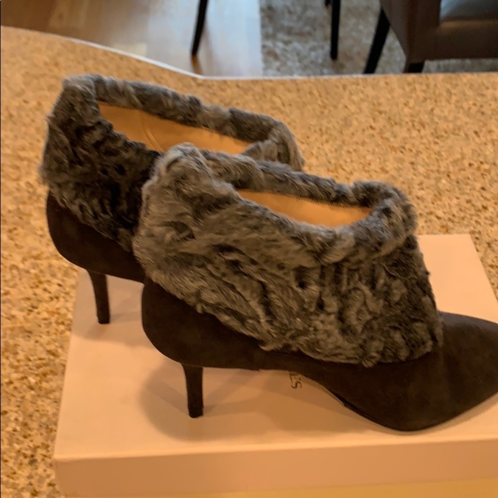 Black suede booties